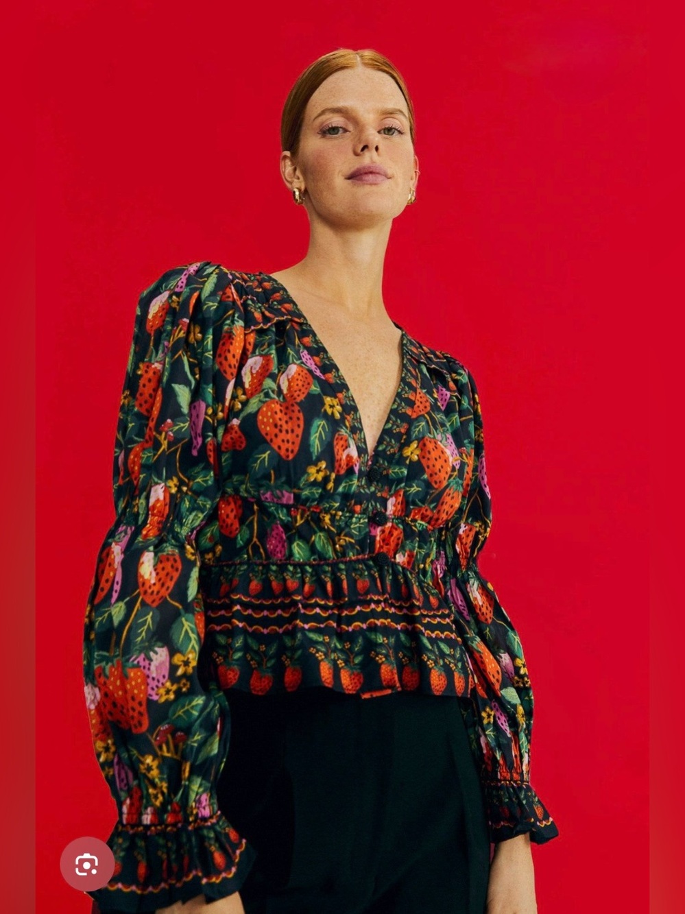 Farm Rio Lady Strawberry Blouse
